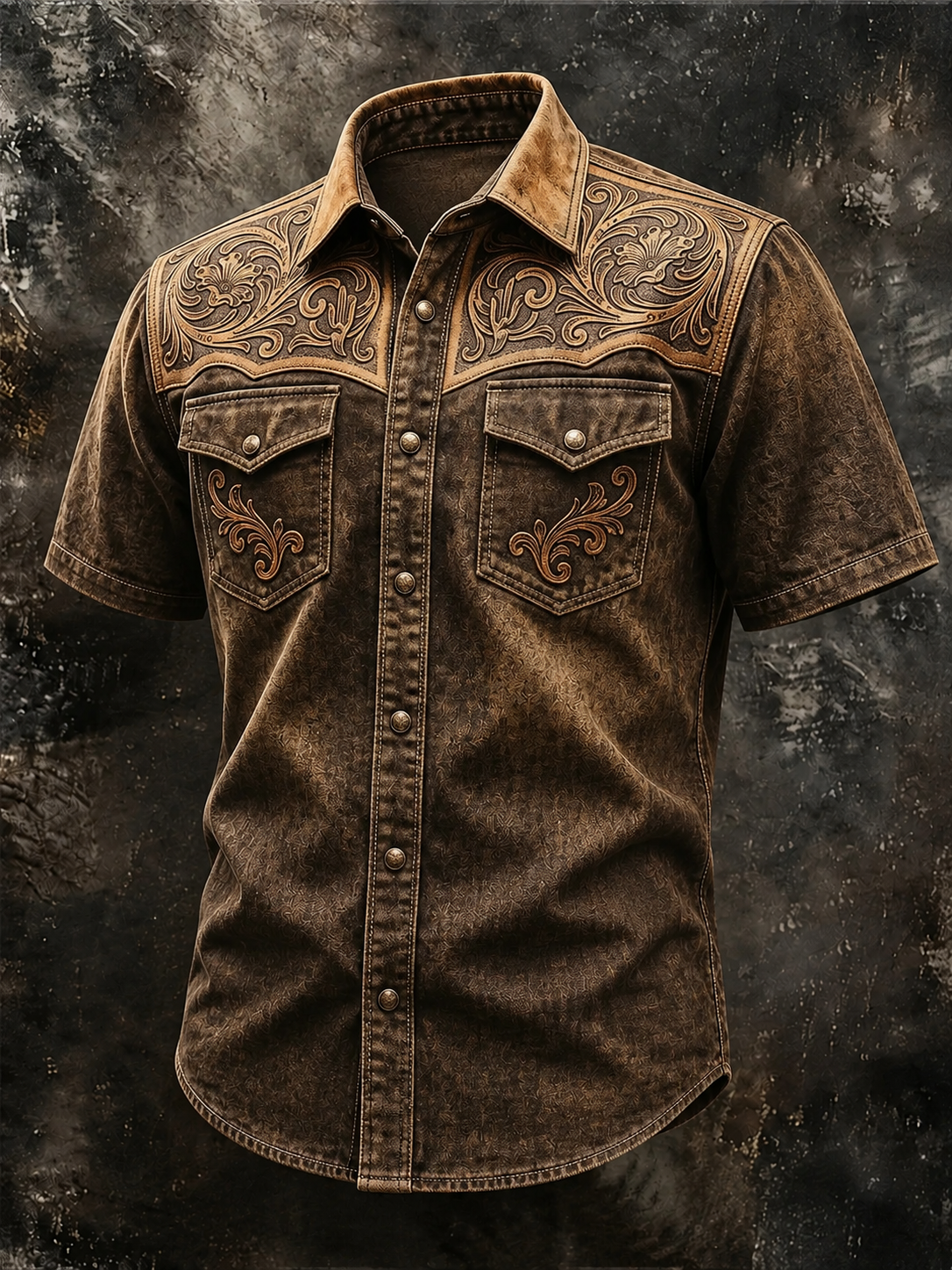 Western Ethnic Faith Printed Short-Sleeved Shirt