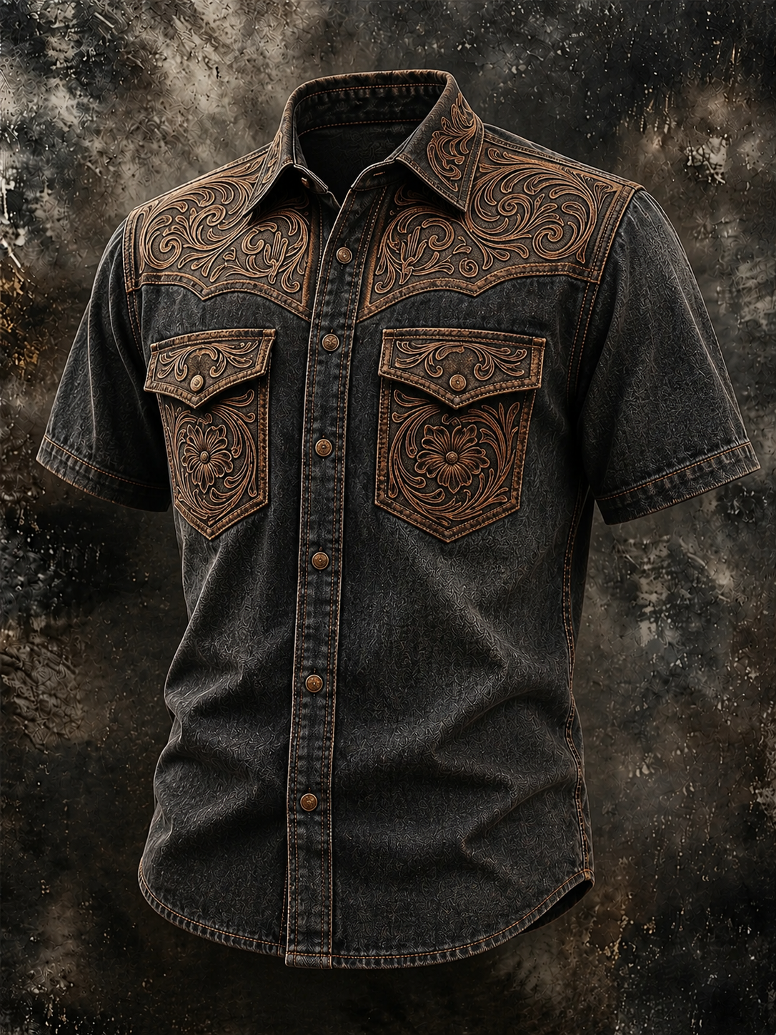 Western Ethnic Faith Printed Short-Sleeved Shirt