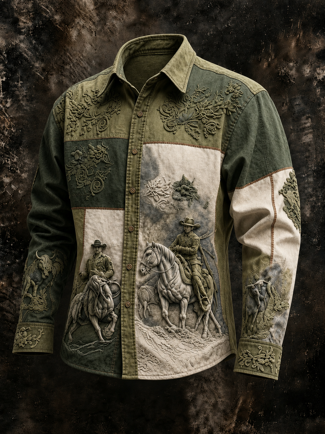 Western Ethnic Faith Printed Long-Sleeved Shirt