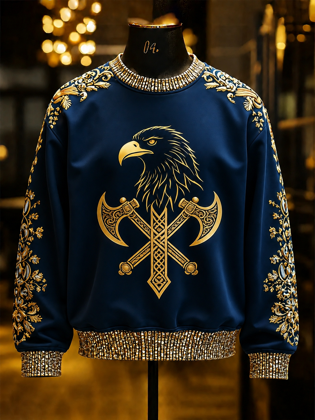 Fashionable Art Print Long-Sleeve Sweatshirt