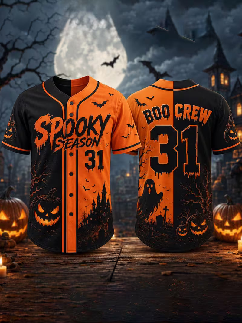 Men's Halloween Art Print Casual Shirt
