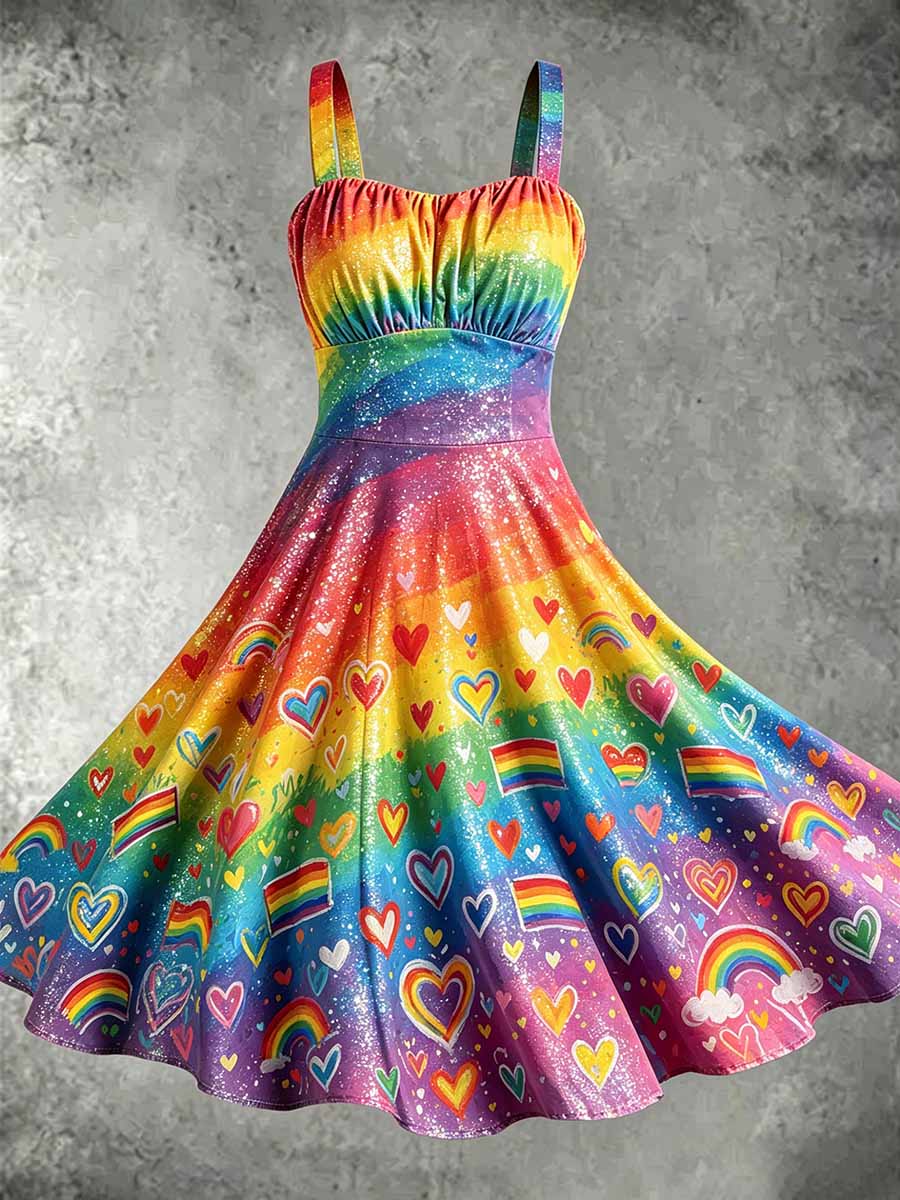Women's Pride Month Art Print Fashion Printed Dress