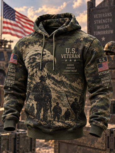 Men's Veteran Memorial Camo-Print Hoodie