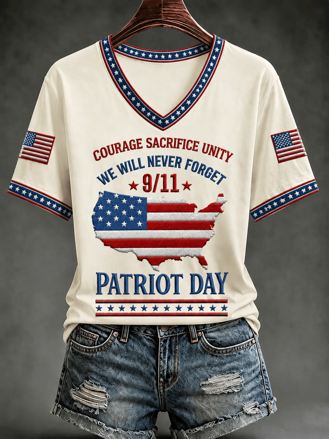 Women's Retro 9.11 Never Forget Print T-shirt