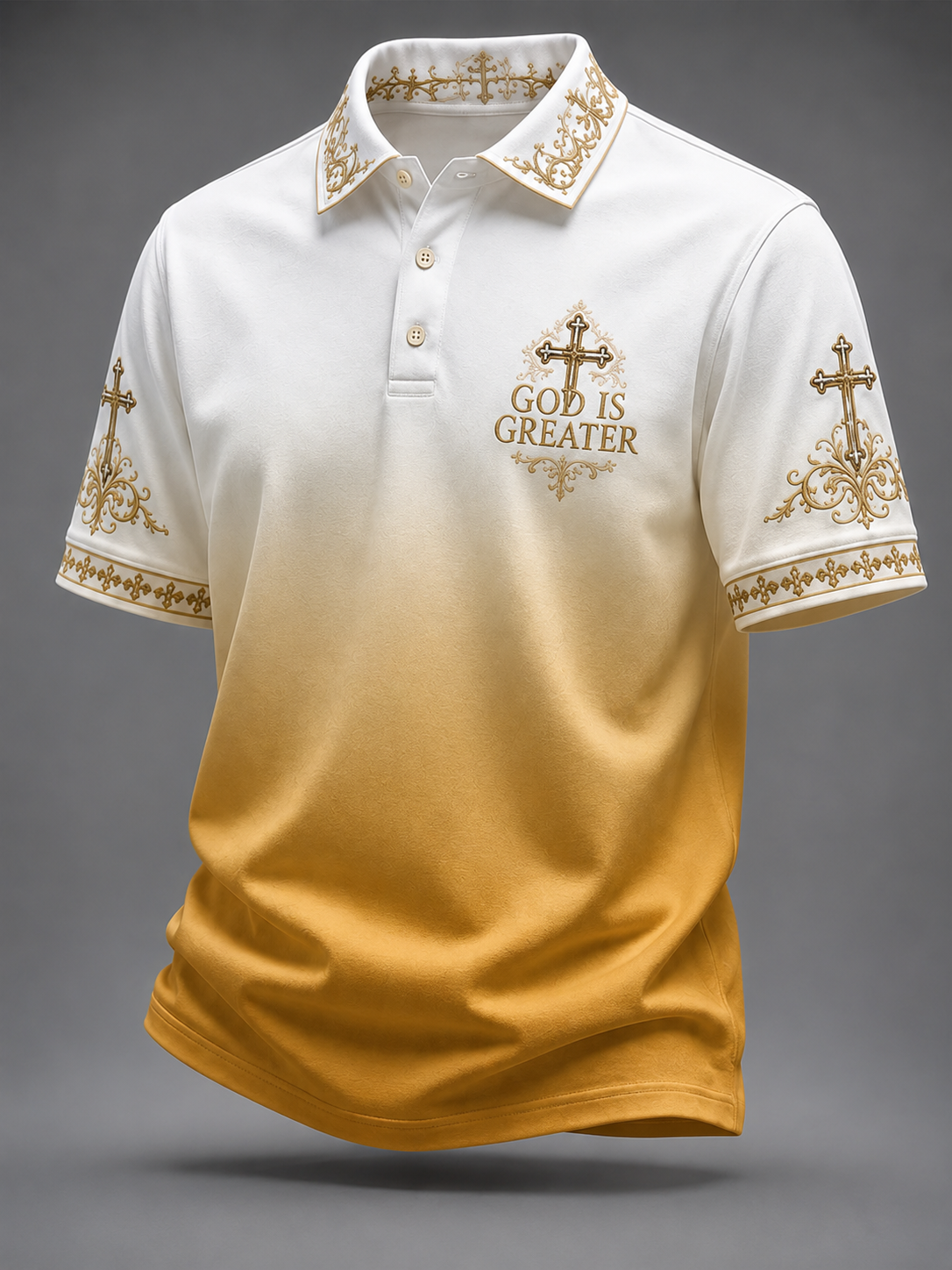 Men's 'God Is Greater' Print Casual Shirt