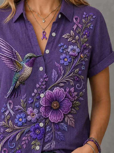 Women's Casual Alzheimer's Awareness Print Top