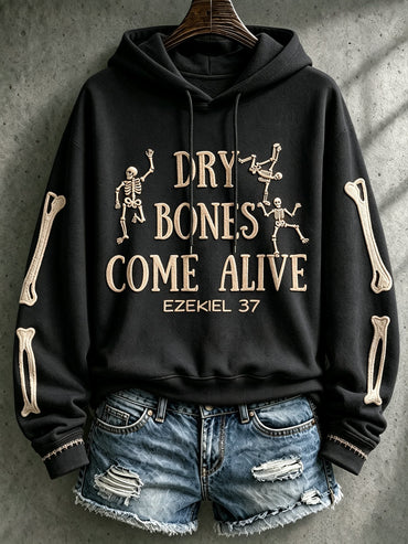 Women's Casual Printed Hooded Sweatshirt