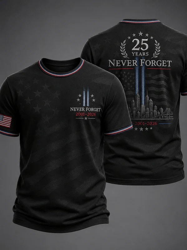 Men's 9.11 Never Forget Print Casual T-shirt