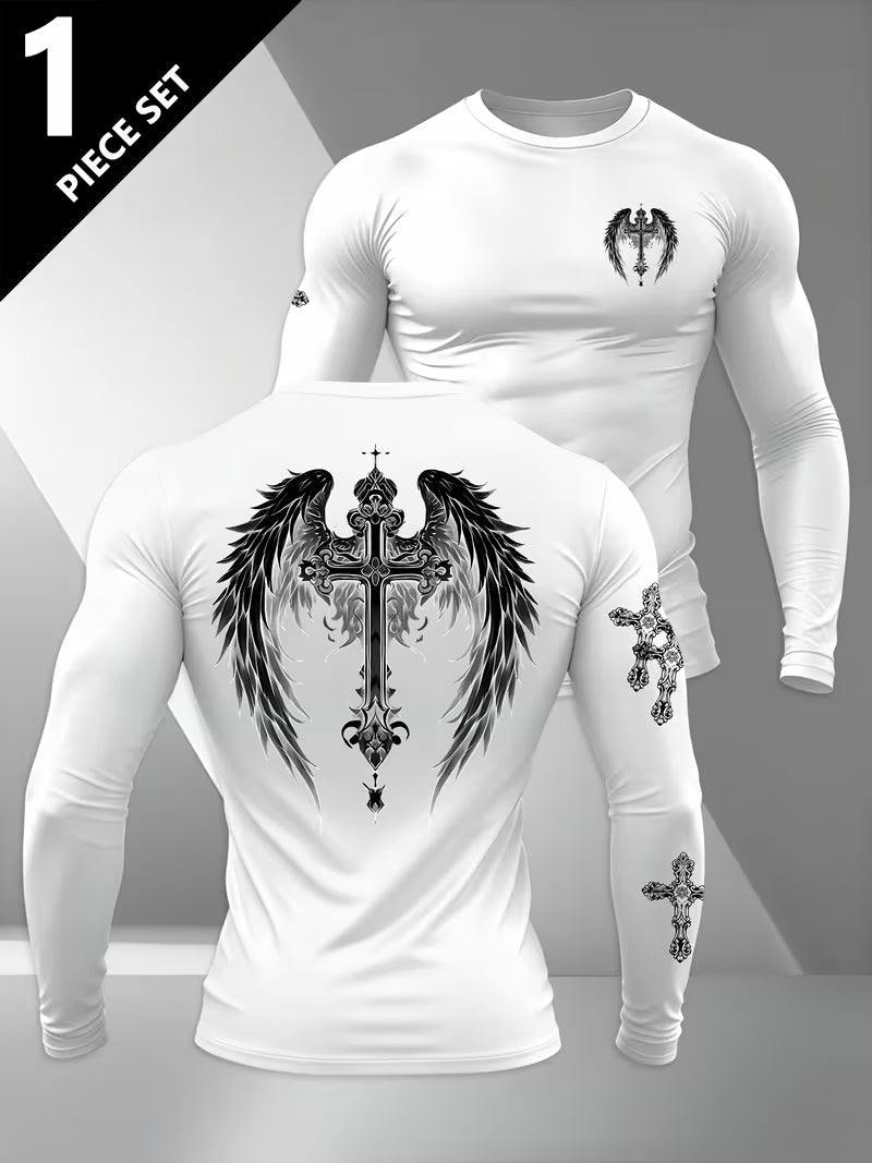 Faith Art Print Vintage Casual Long Sleeve Shirt