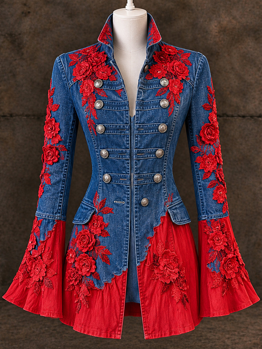 Women's Vintage Double-breasted Flared Coat
