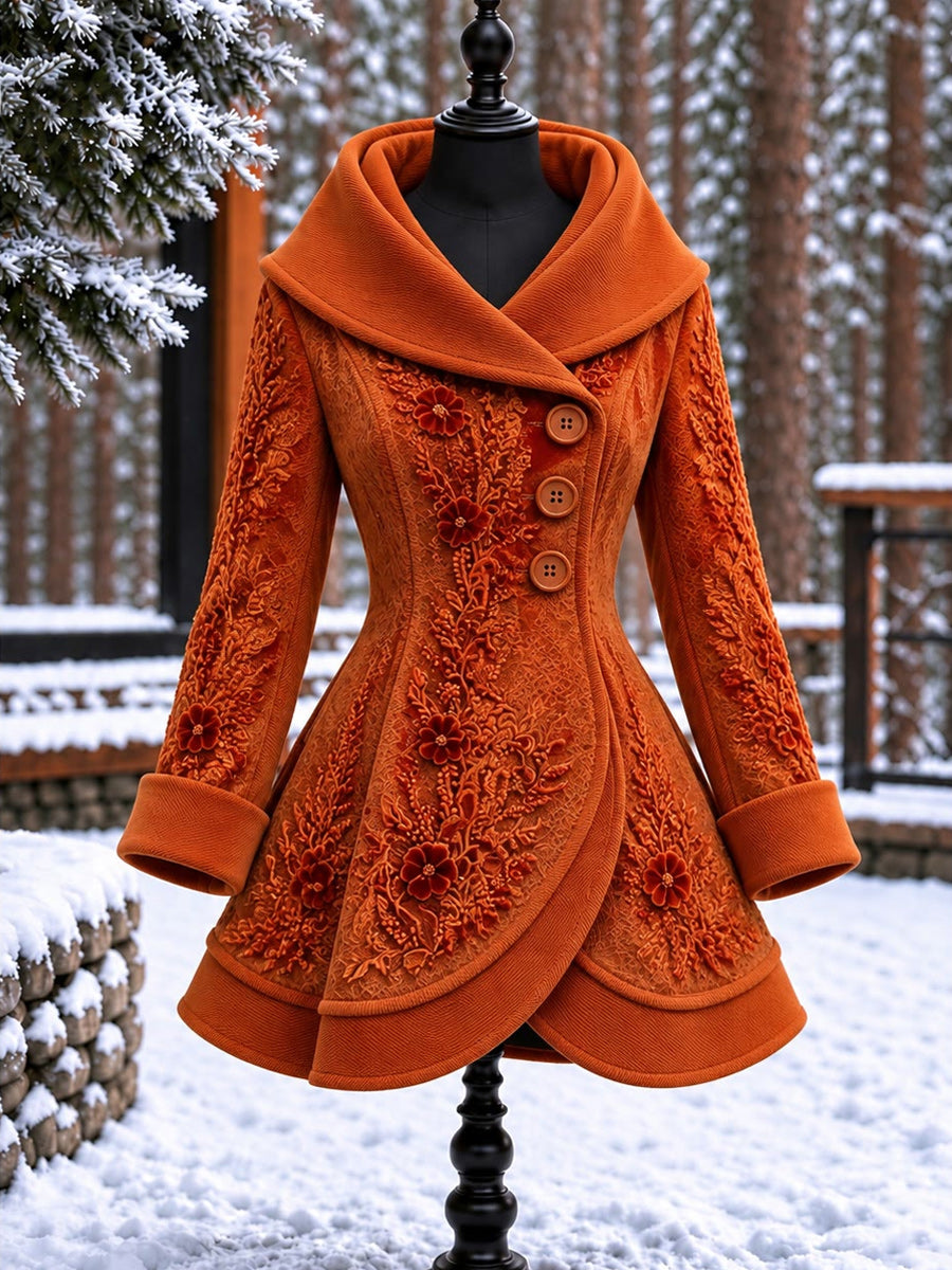 Women's Vintage Colorblock Asymmetrical Flared Coat