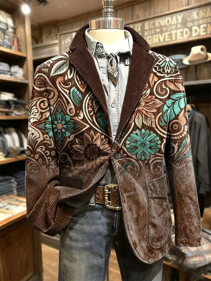 Men's Retro Western Style Casual Blazer
