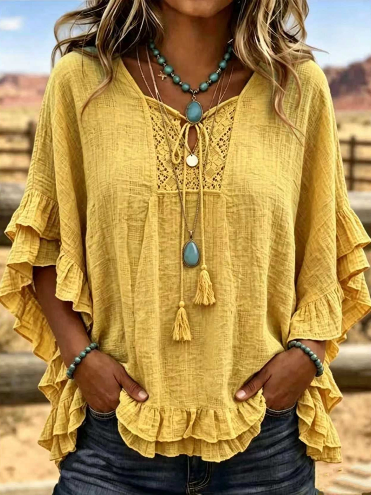 Women's Solid Color Casual Long Sleeve Blouse