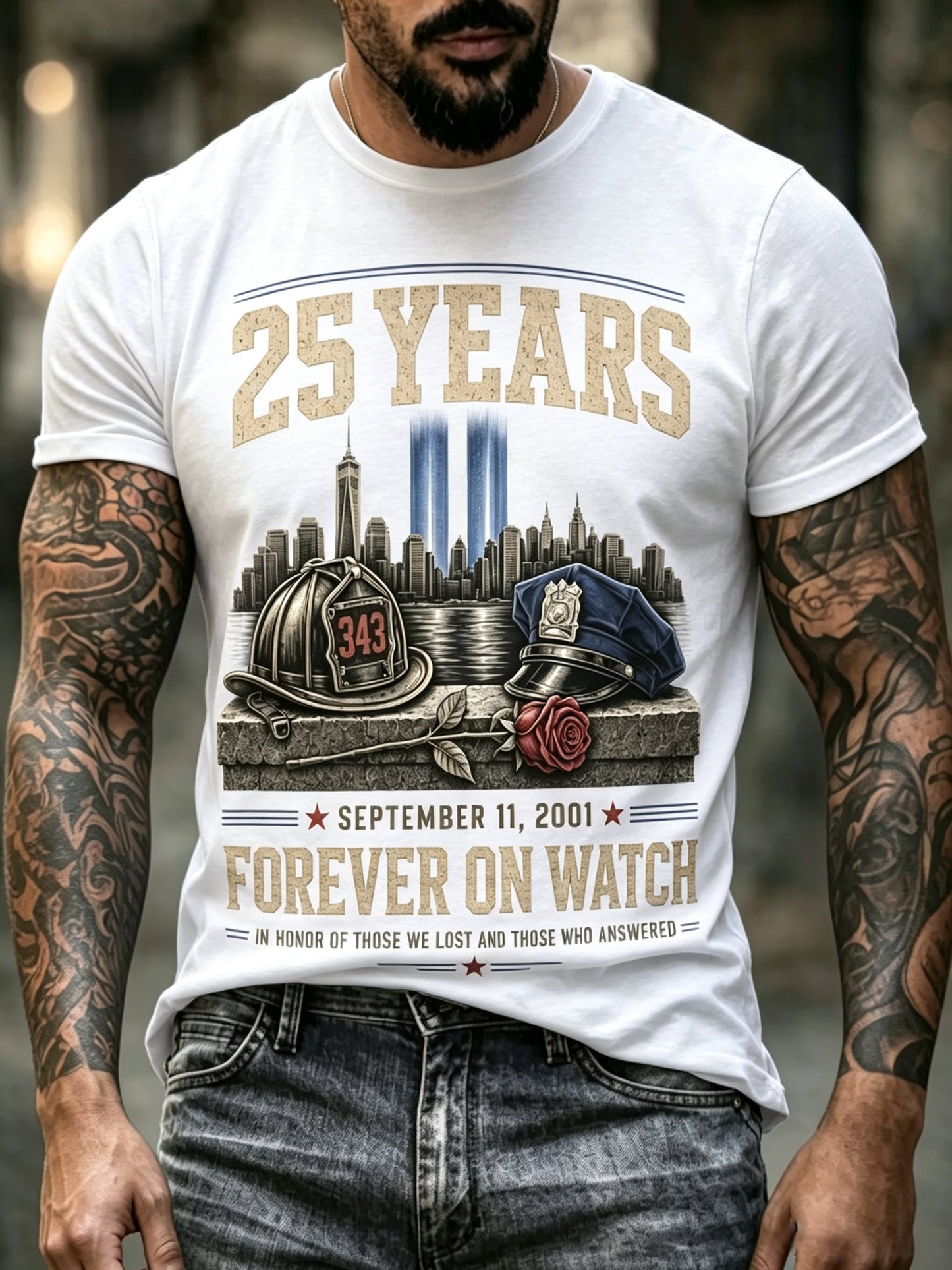 Men's 9.11 Never Forget Printed T-shirt