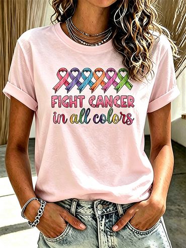 Women'S Casual All Cancer Fight T-Shirt