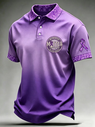 Men's Alzheimer's Awareness Printed Polo Shirt