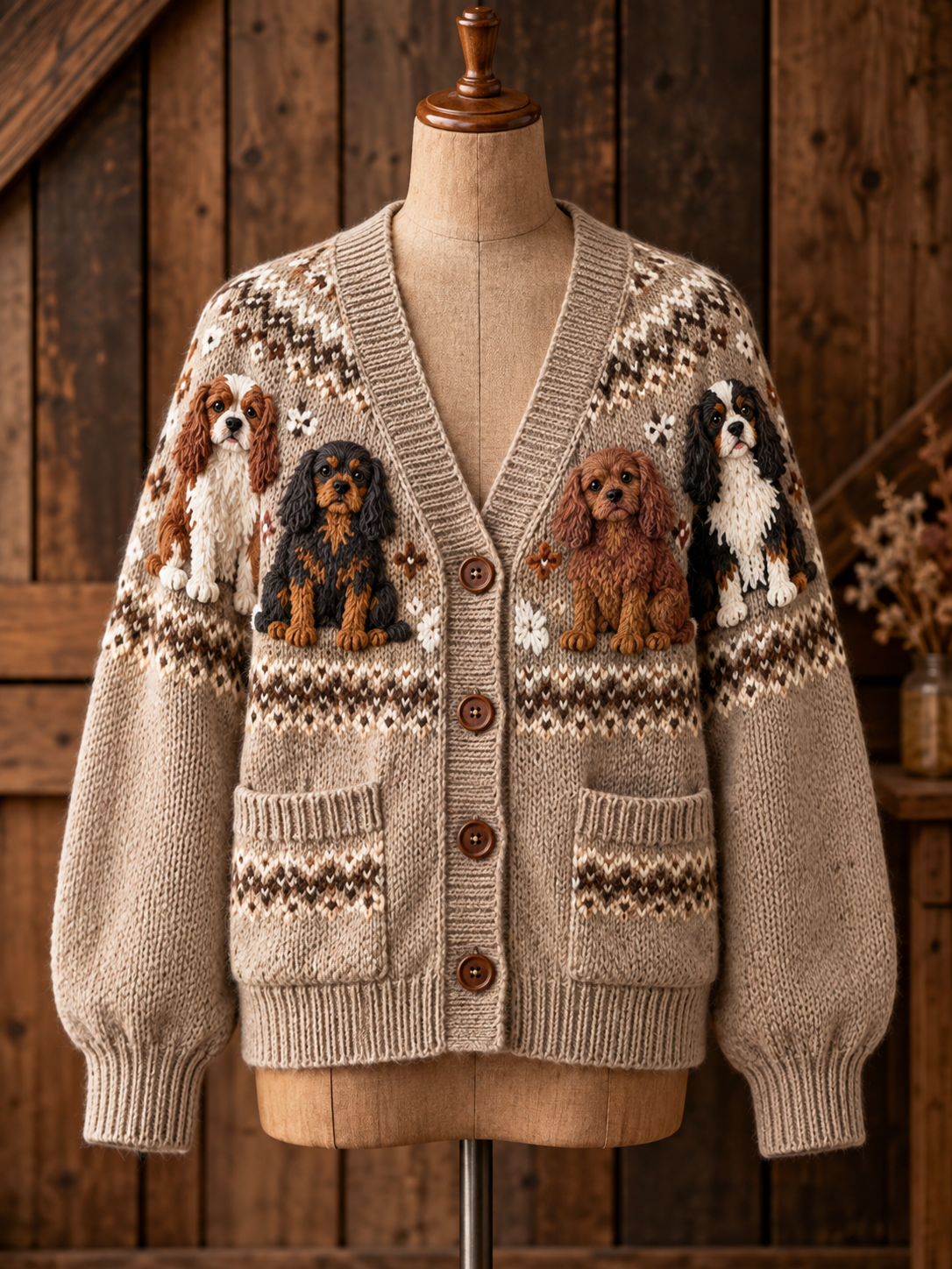 Cute Pets Art Print Cardigan