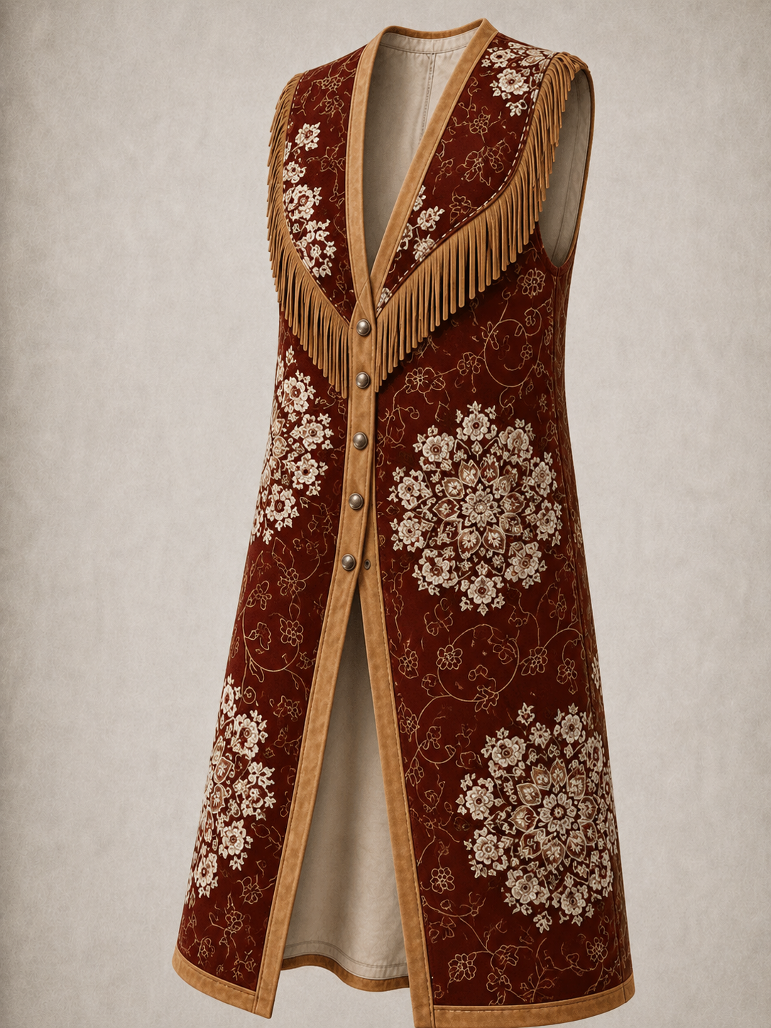 Casual Sleeveless American Style Fringe Button Shirt