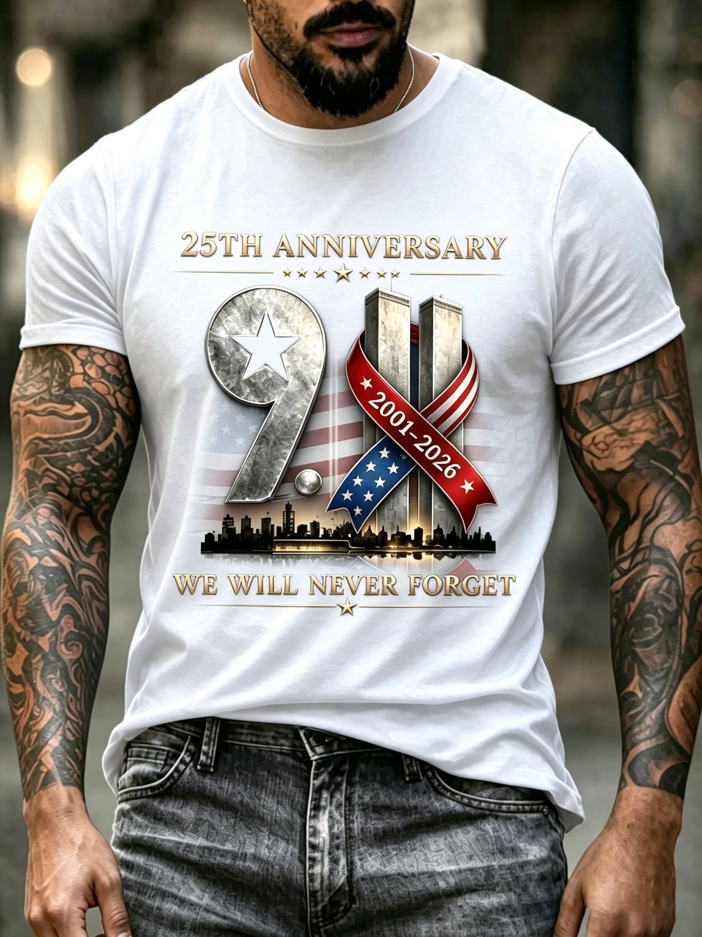 Men's 9.11 Never Forget Printed T-shirt