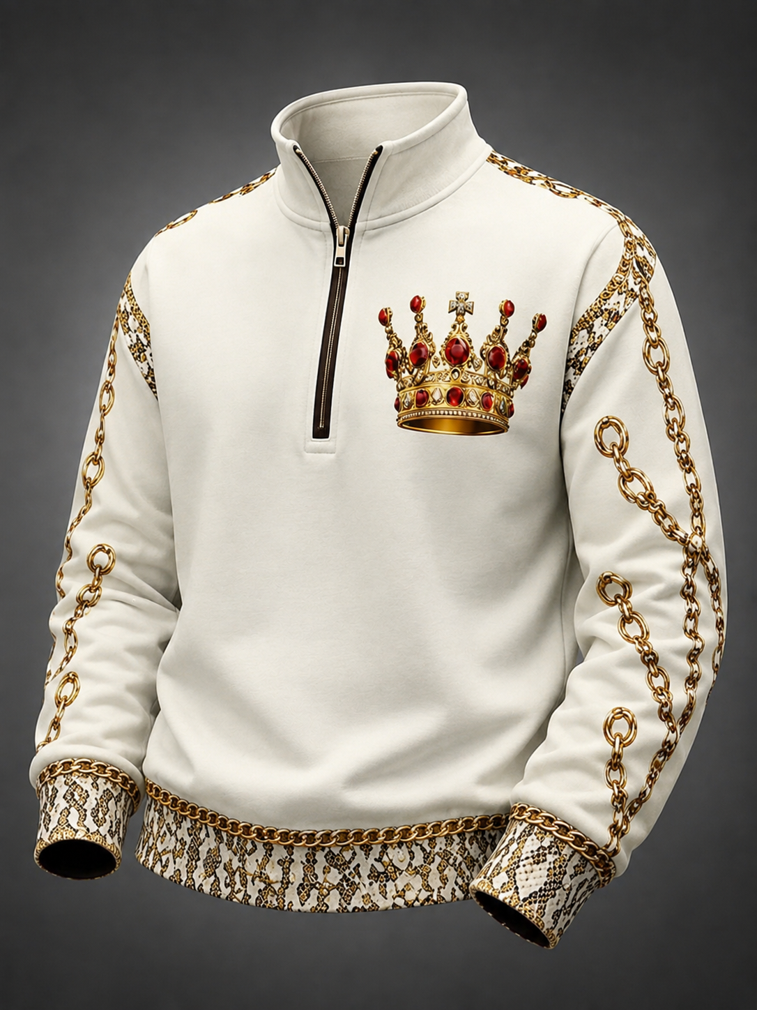 Faith Art Print Long Sleeve Zipper Sweatshirt