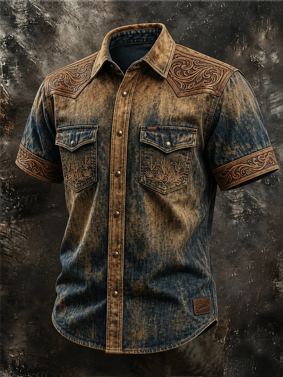 Western Ethnic Faith Printed Short-Sleeved Shirt