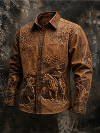 Western Ethnic Faith Printed Long-Sleeved Shirt