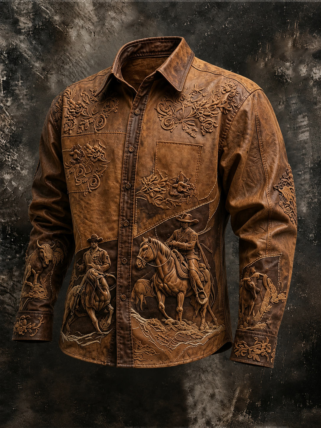 Western Ethnic Faith Printed Long-Sleeved Shirt