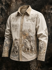 Western Ethnic Faith Printed Long-Sleeved Shirt