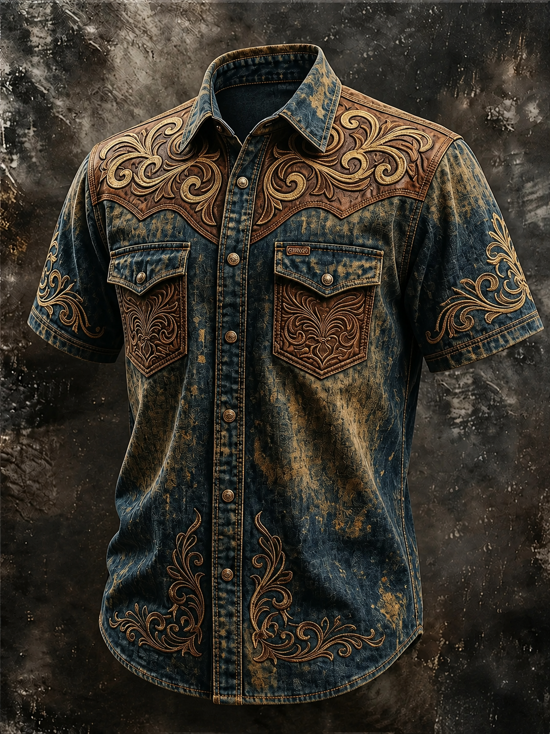 Western Ethnic Faith Printed Short-Sleeved Shirt