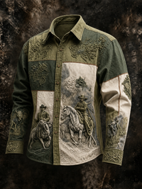 Western Ethnic Faith Printed Long-Sleeved Shirt