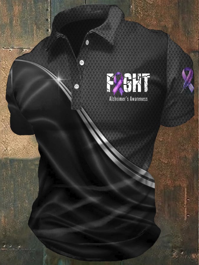 Men's Alzheimer's awareness polo