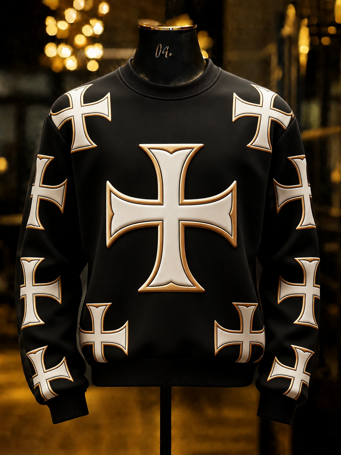 Fashionable Art Print Long-Sleeve Sweatshirt