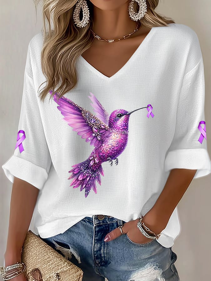 Women's Hummingbird Print Casual Top
