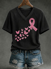 Women'S Breast Cancer Promotion Printed Casual T-Shirt