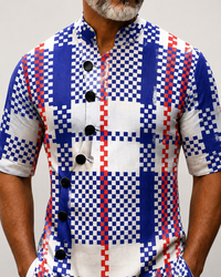 Men's Casual Vacation Cotton Shirt Set