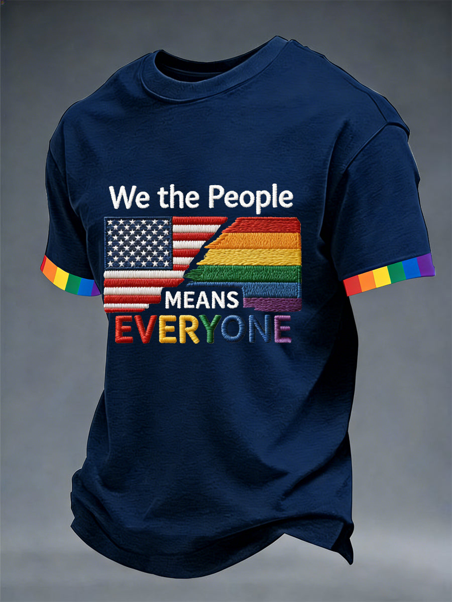 Men's 'We The People Means Everyone' Printed Short Sleeve T-Shirt