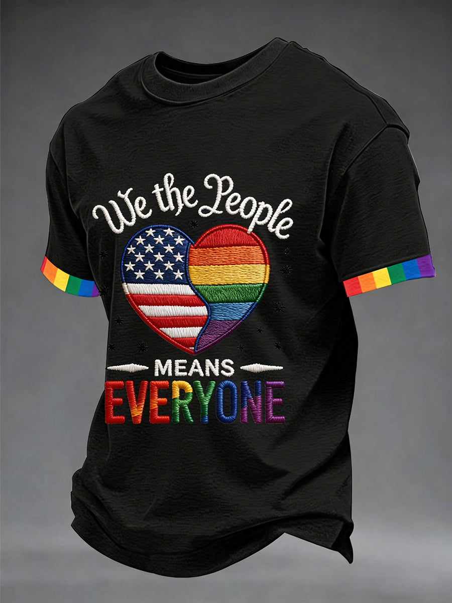 Men's 'We The People Means Everyone' Printed Short Sleeve T-Shirt
