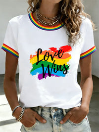Women's Love Wins Pride Month Print Casual Tee