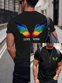 Men's LGBTQ Pride Month Love Wins Print Casual Tee
