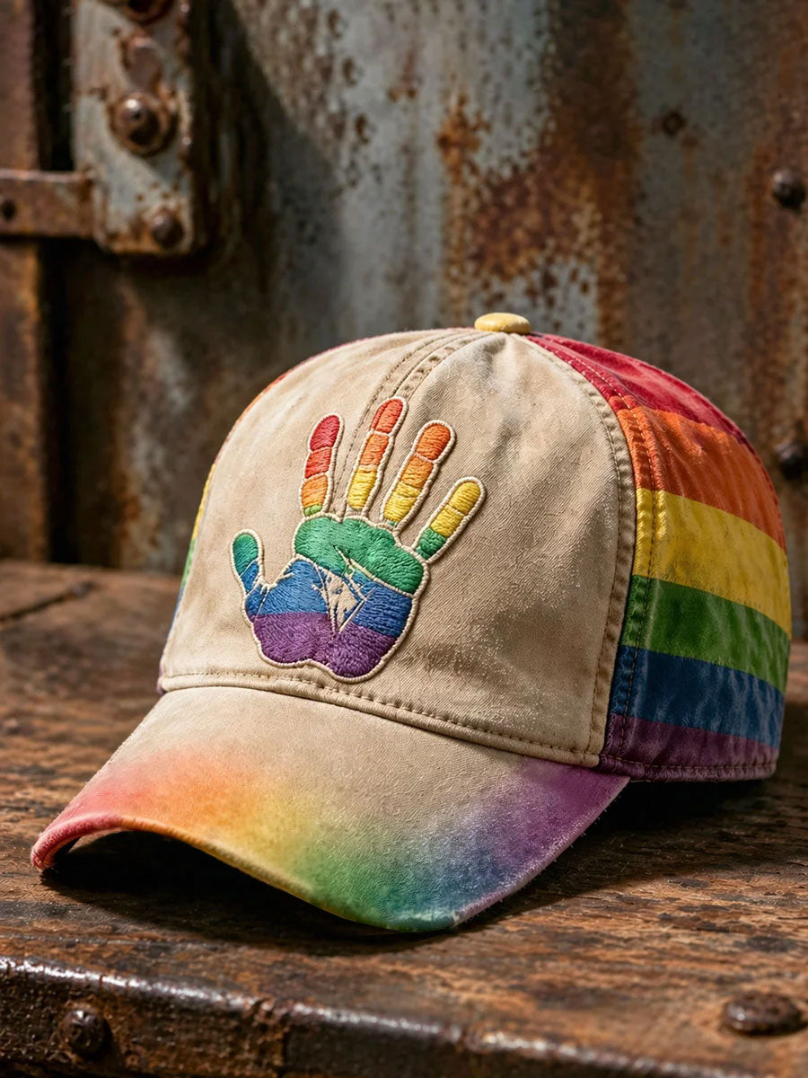 Unisex Pride Month Every Color Matters – Rainbow Hand  Printed  Hat
