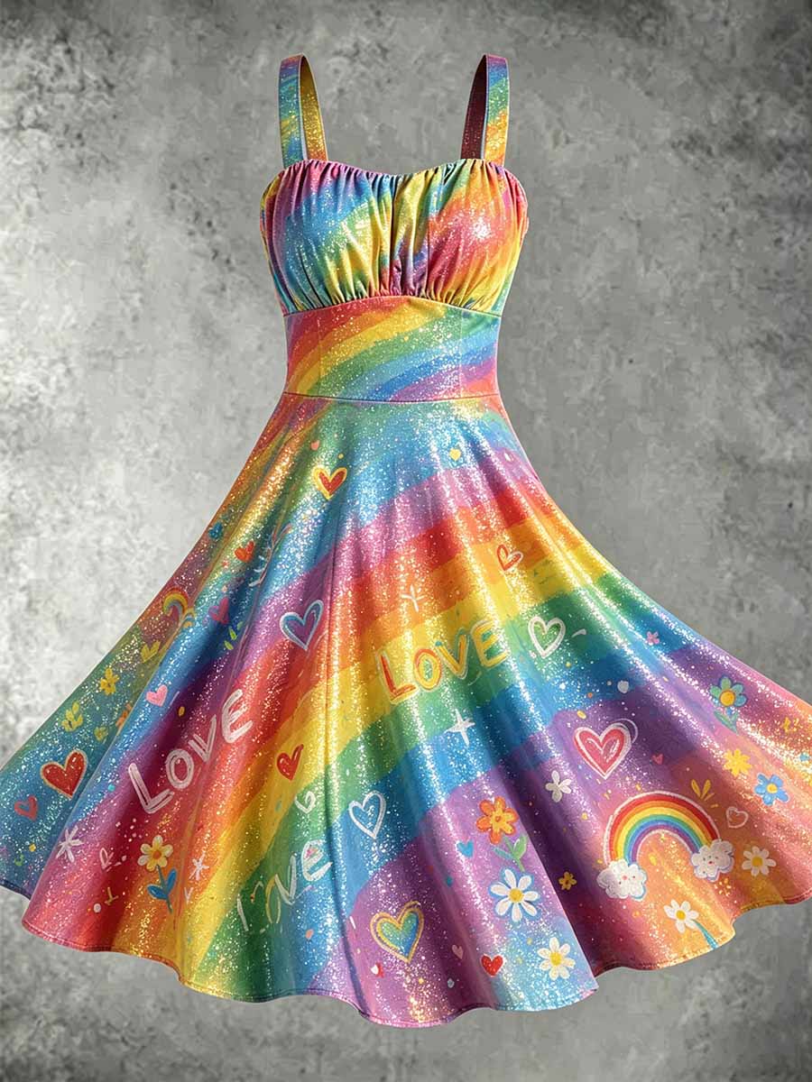 Women's Pride Month Art Print Fashion Printed Dress