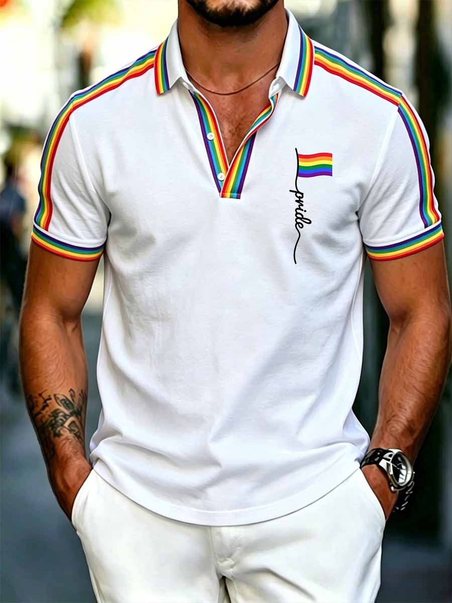 Men's Pride Month Art Print Fashion Print Polo Shirt