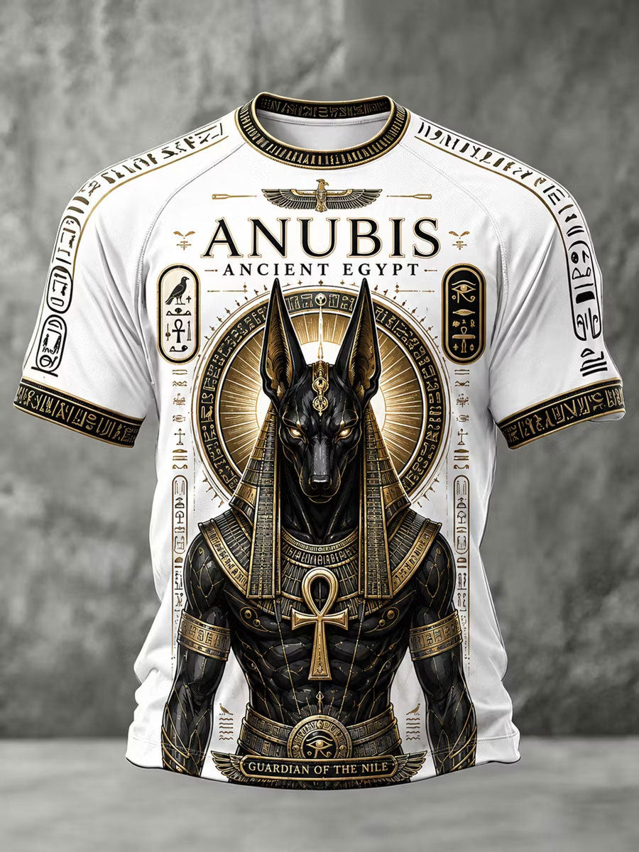Casual T-Shirt With Vintage Egyptian Art Print