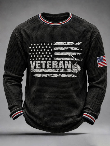 Men's Veterans Day Theme Waffle Long Sleeve T-Shirt