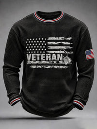 Men's Veterans Day Theme Waffle Long Sleeve T-Shirt