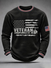 Men's Veterans Day Theme Waffle Long Sleeve T-Shirt
