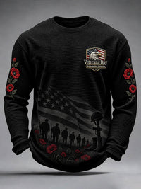 Men's Veterans Day Theme Waffle Long Sleeve T-Shirt