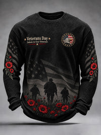 Men's Veterans Day Theme Waffle Long Sleeve T-Shirt