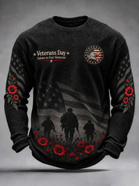 Men's Veterans Day Theme Waffle Long Sleeve T-Shirt