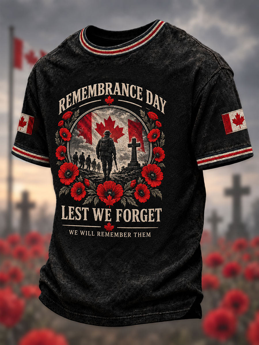 Men's Remembrance Day Lest We Forget Short SleevesT-Shirt